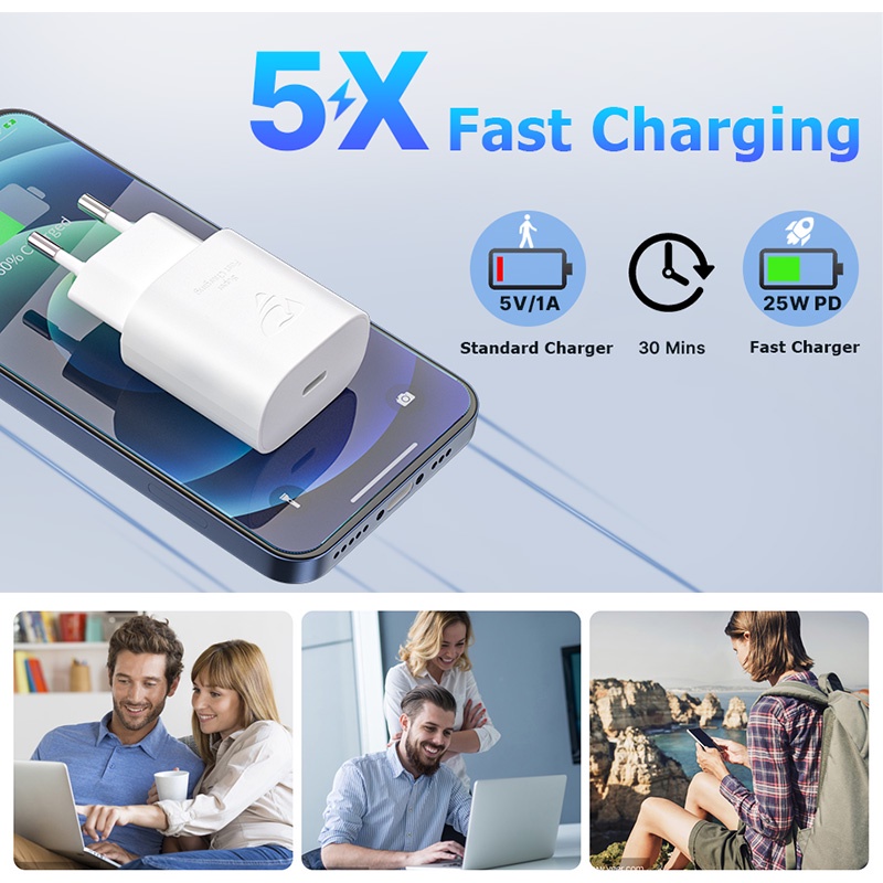 25W USB C Charger PD 3.0 Fast Charging Adapter Type C Charging Plug Quick Charger Sumsung USB C Power Supply for iPhone 14 USB C Power iPhone Charger Adapter