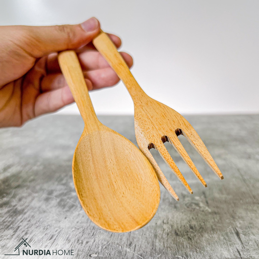 Sendok Garpu Kayu (Alat Makan) by Nurdia Home - W02