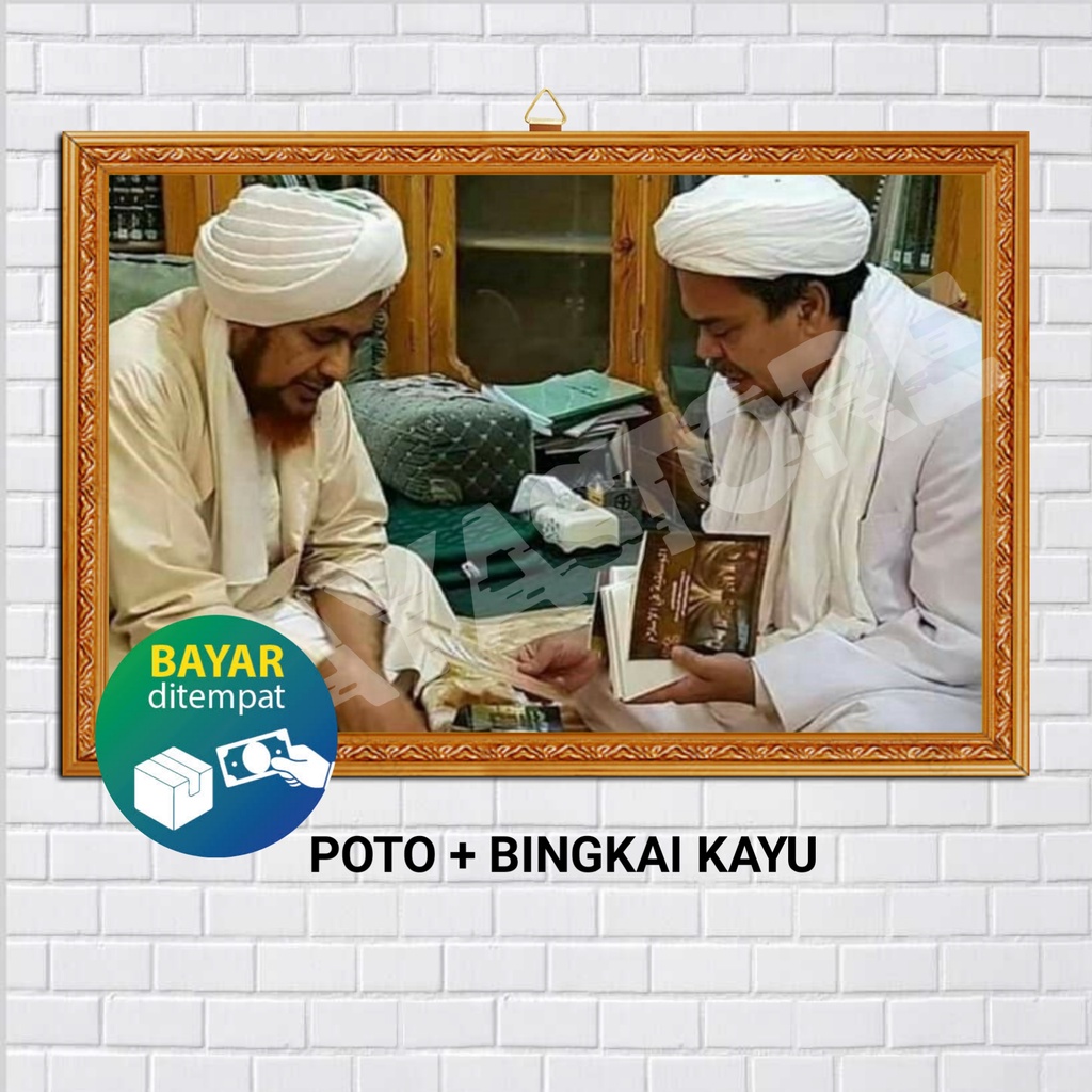 Poster Poto + Bingkai, Habib Umar bin Hafidz & Habib Ri zieq Syihab, Ukuran BESAR 30x45