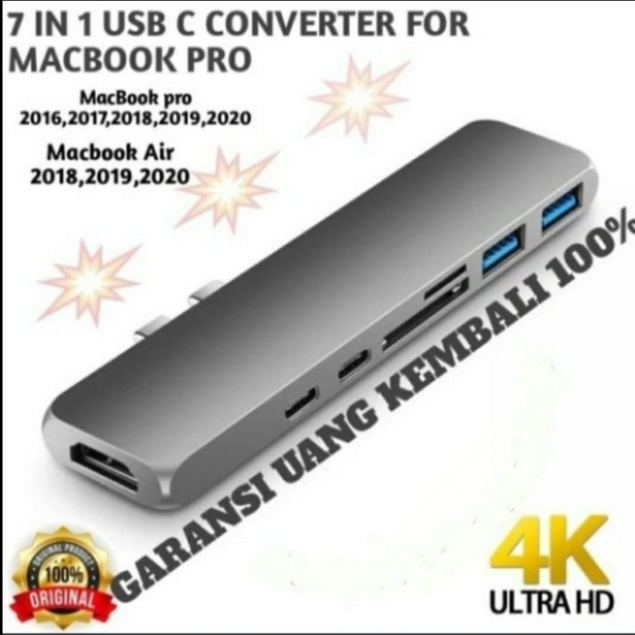 Terlaris Macbook Pro Converter 7In1 Usb Type C Hub Hdmi 7 In 1 Not Dodocool