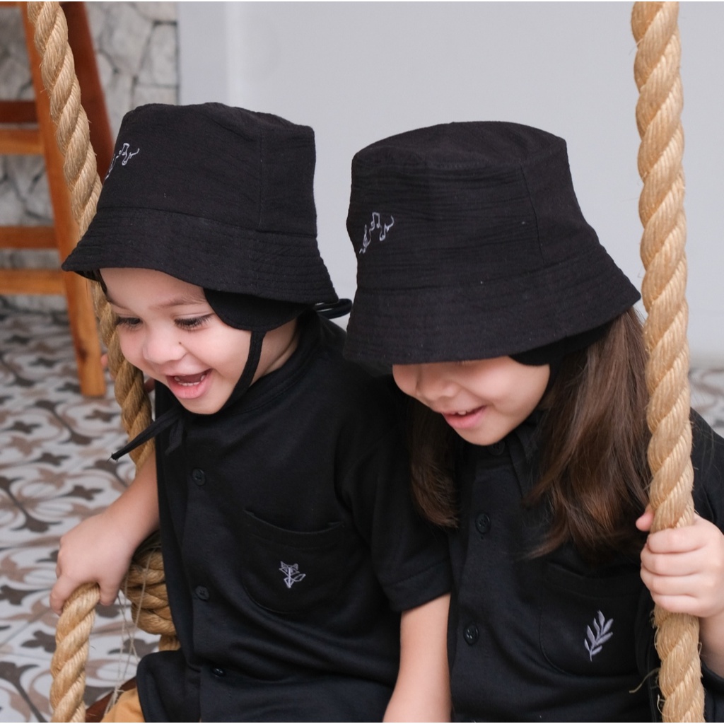 NOTES HAT - Promo 10.10 Topi Bucket Anak Bordir Daily Ootd Kids Murah Berkualitas Cewe Cowo