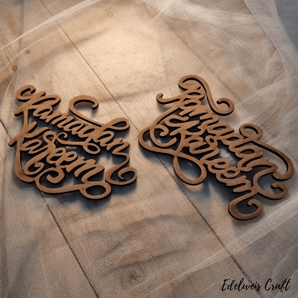 Chipboard Hang Tag Kayu Ramadhan Kareem - Gantungan Hampers , Aksesoris Lebaran, Idul Fitri, dan Hampers Berkualitas Premium