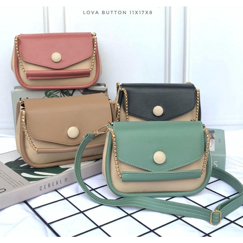 Tas Wanita Lova Button Tas Tenteng Tas Selempang