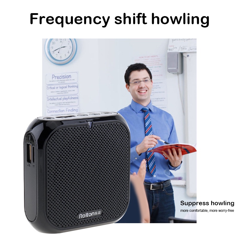 Rolton K400 Portable Voice Amplifier Megaphone Booster with Wired Microphone Loudspeaker Speaker Speaker Mic  Teacher Training