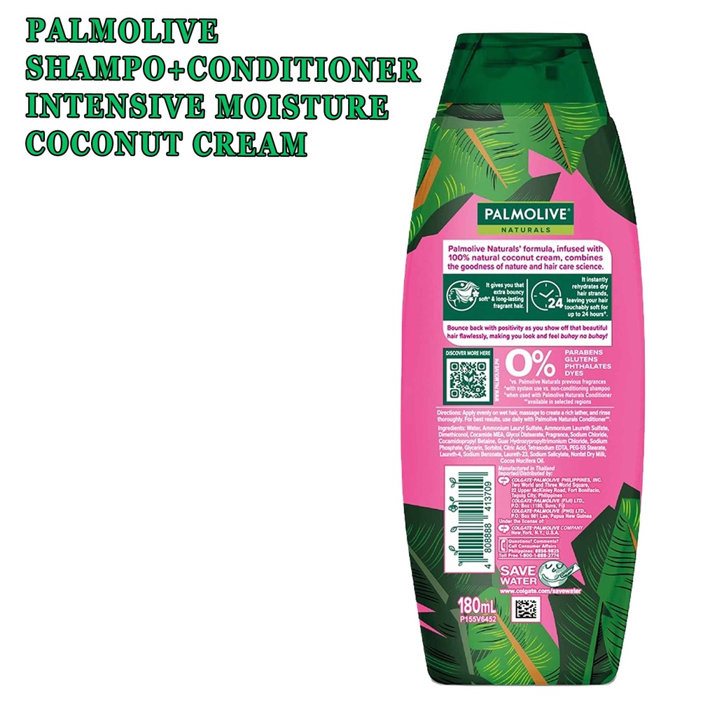 Intensive Moisture* Palmolive Shampo* Coconut Cream* 180ml