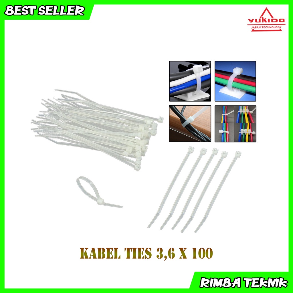 Kabel Ties Putih 3.6x100mm / 10cm 1 Pack Isi 100pcs Cable tie/kabel tis Nylon