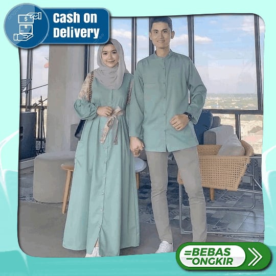 Cp Ghazali, Couple Pasangan, Wolfis Brukat, Gamis Hijab Muslim, Maxy Dress Gamis Couple Lebaran Baju