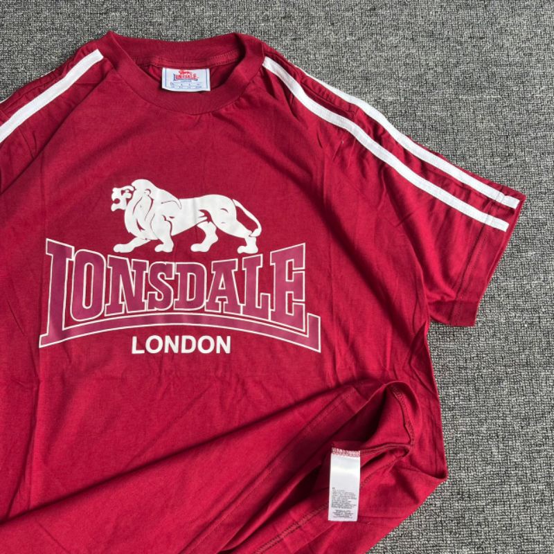 KAOS LONSDALE MERAH FULL TAG LABEL CASUAL HYPE