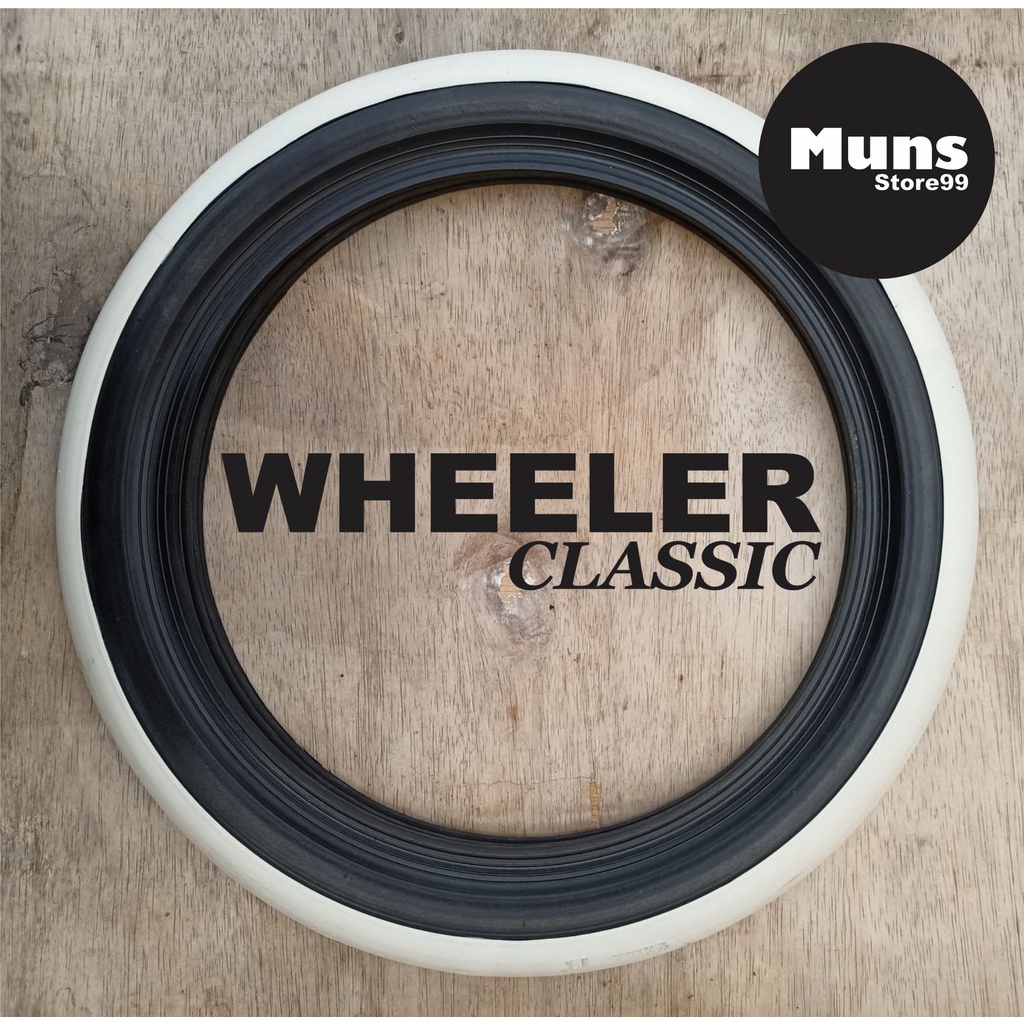 WHEELER Classic Lis ban Mobil Klasik White Wall Ban Mobil Velg Ring 13-16 Blackwall