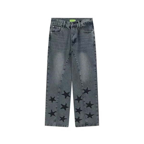 [✅BISA COD] #Sisjuly# Y2K Jeans Wanita Jeans /Lurus Vintage Amerika Bintang Pinggang Tinggi Bordir Ce