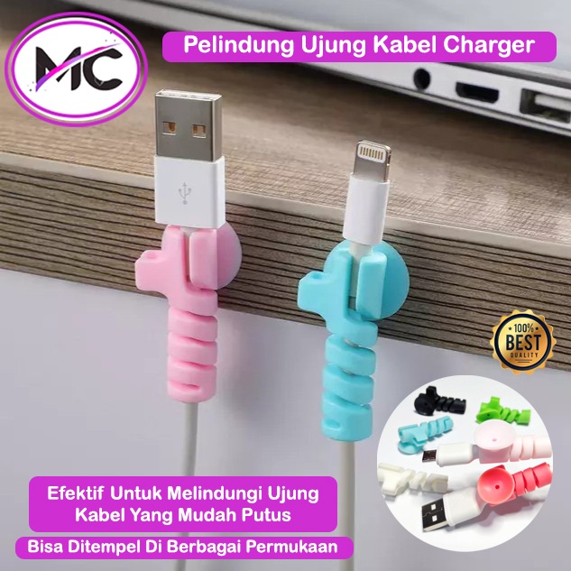 Pelindung Ujung Kabel Charger Type C Micro Usb Spiral Pelindung Cable Protector Agar Tidak Mudah Putus