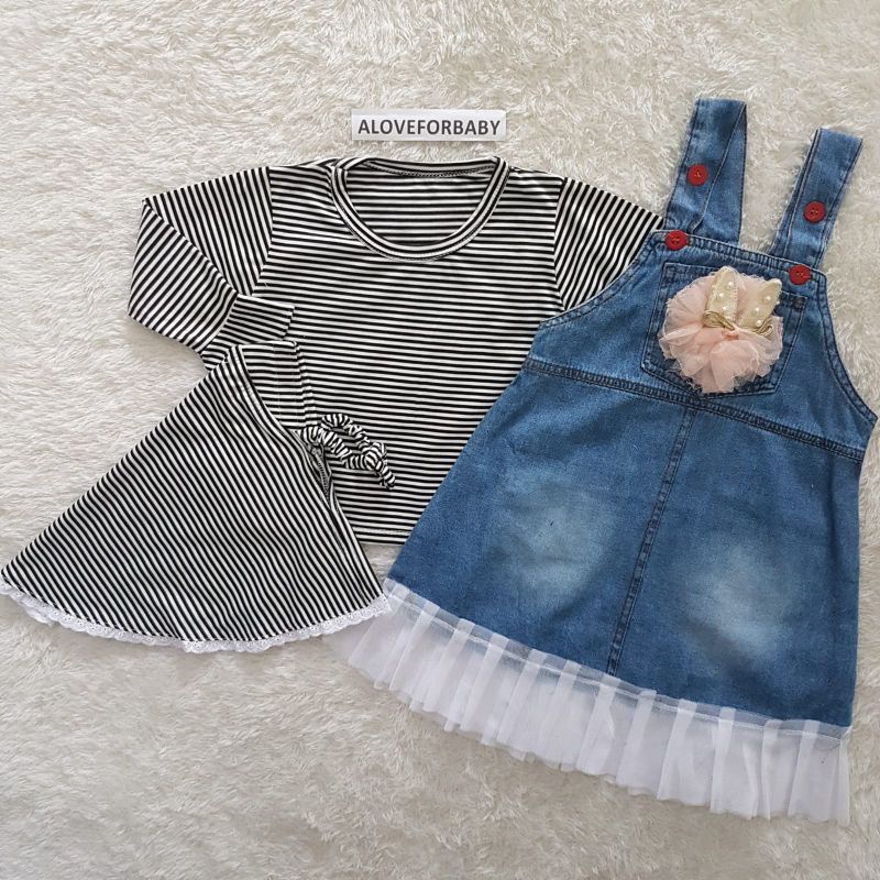 Gamis bayi overall jeans