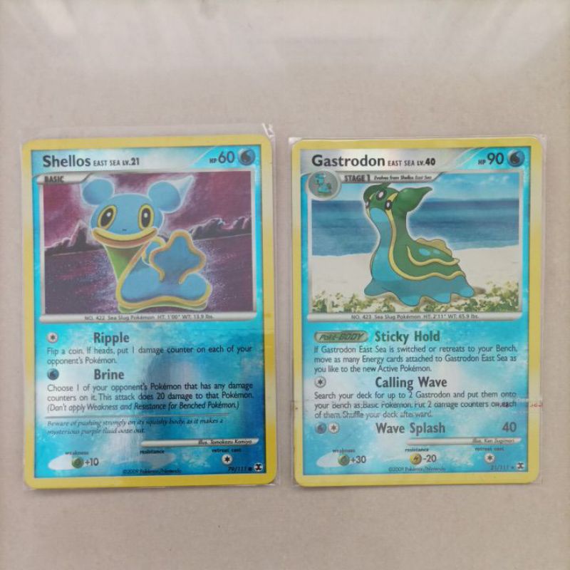 POKEMON SHELLOS AND GASTRODON EAST SEA RISING RIVALS REVERSE FOIL SET
