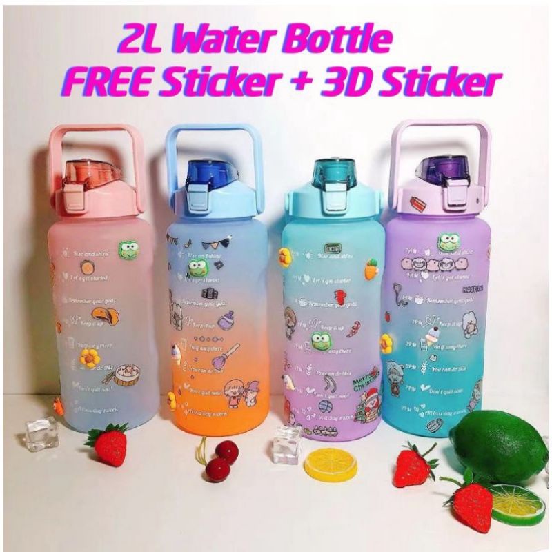 Botol minum viral / Botol Minum anak / Botol minum free sticker 2d dan 3d