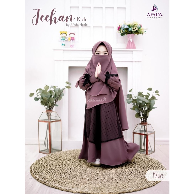 Set Gamis syari Anak Perempuan Khimar Cadar | Jeehan Kids Series by Afada hijab