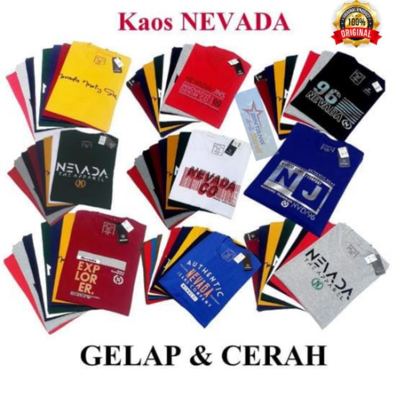 PROMO 3PCS 100k Kaos pria distro NEVADA  MOTIF RANDOM ACAK M, L, XL, XXL, XXXL, | kaos distro | kaos NEVADA pria | 3pcs 100rb motif random acak | kaos pria distro | kaos cowok/ BAJU NEVADA BRANDED MATAHARI / baju kaos / kaos / Kaos pria Big size