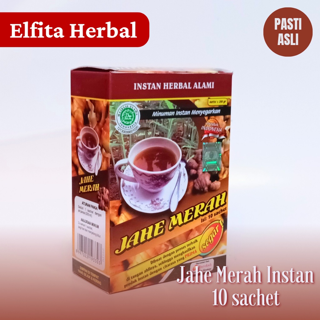 

Jahe Merah Instan Al Ghuroba 1 box isi 10 sachet