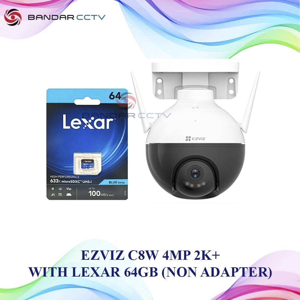 Ezviz C8W 4MP 2K Plus Pan + MEMORY CARD LEXAR