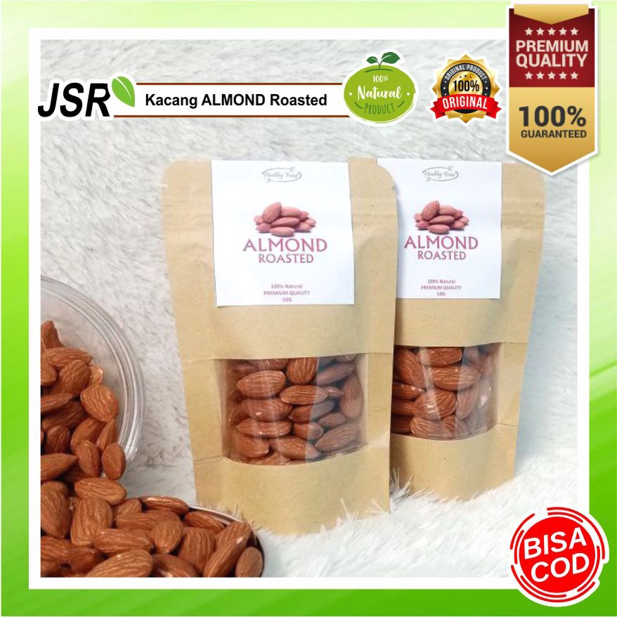

ALMOND ROASTED / KACANG ALMOND PANGGANG uk. Pouch , Kacang Almon SuperFood NGEMIL SEHAT SIAP MAKAN untuk IBU HAMIL / MENYUSUI { Bumil & Busui ) sbg BOOSTER ENERGI , 100% ALAMI KUALITAS PREMIUM
