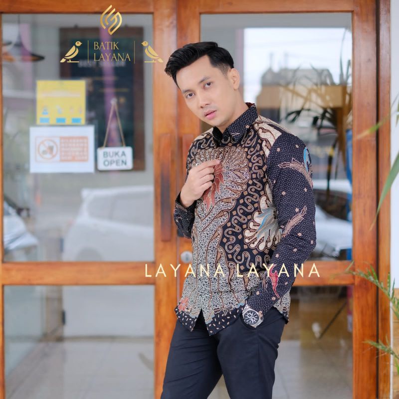 Kemeja Batik Layana Motif Sengkuni Slimfit Premium Baju Formal Nonformal