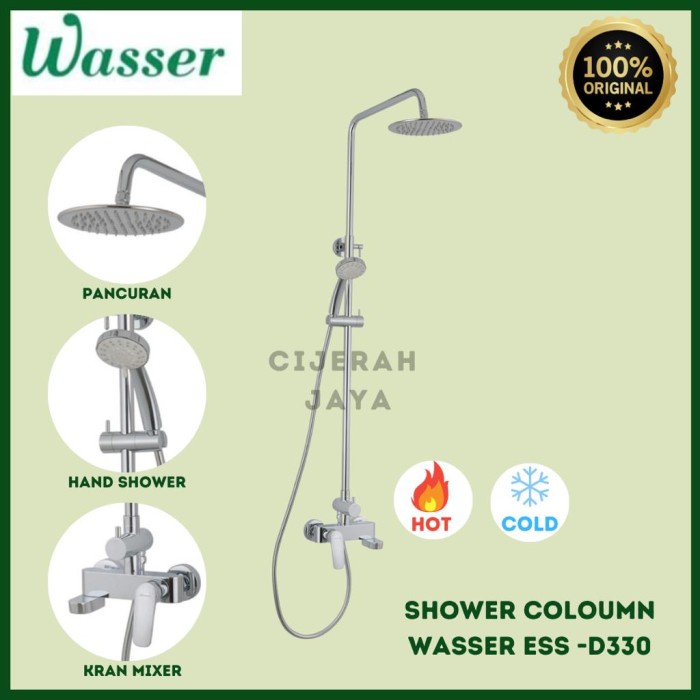 Terlaris Wasser Shower Tiang Set Stainless Ess-D330 Panas Dingin