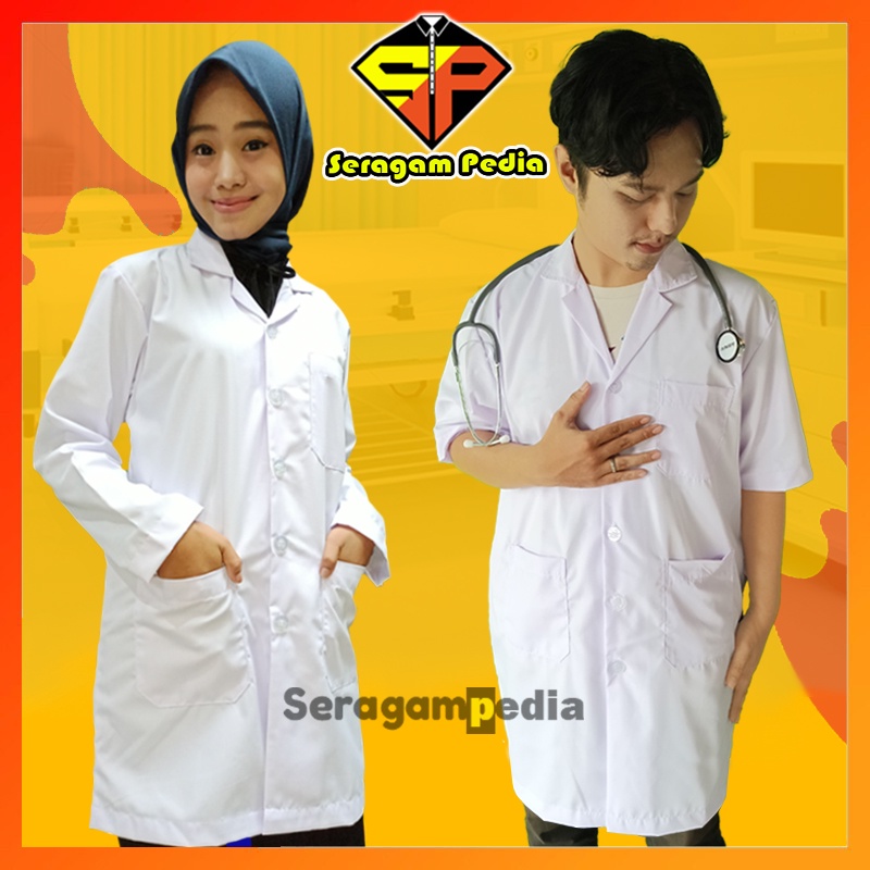 Jas Lab / Jas Laboratorium / Baju Praktikum / Jas Lab Lengan Panjang / Jas Lab Lengan Pendek