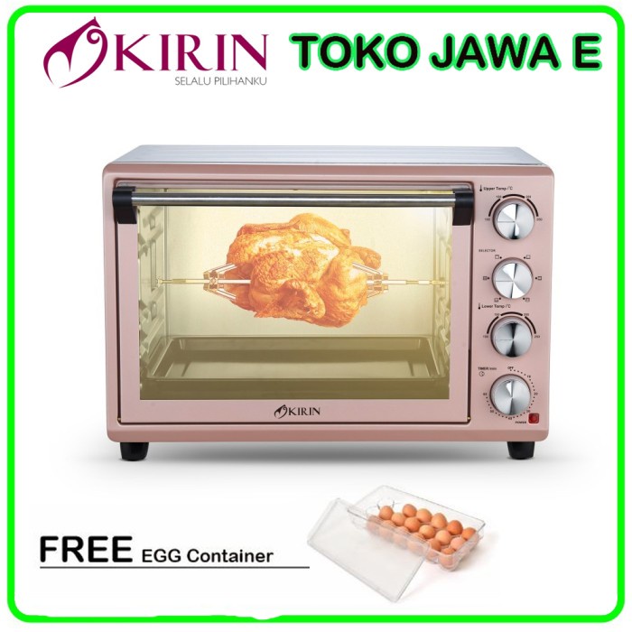 Oven Oven Kirin Kbo-352Ra/Oven Listrik Kirin Kapasitas 35 Liter - Pink