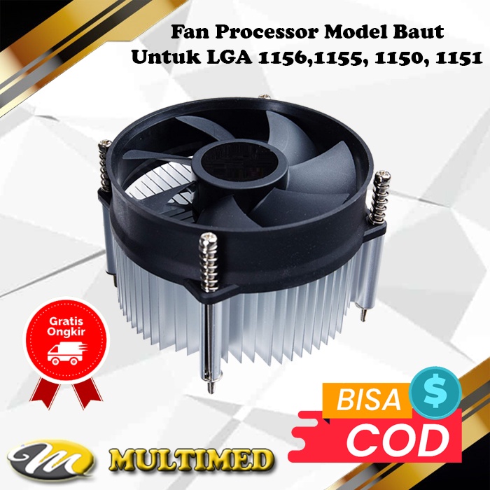 Fan Processor Baut Untuk LGA 1156, 1155, 1150, 1151 Copotan PC BuiltUp