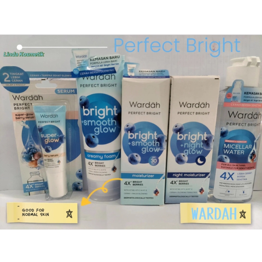 PAKET HEMAT! WARDAH PERFECT BRIGHT SERIES NORMAL SKIN FREE POUCH