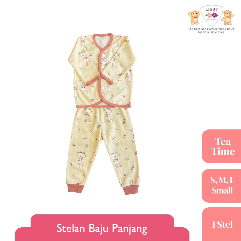 LIBBY Stelan Baju Panjang Anak Kecil Motif Tea Time (1 stel) Motif Terbaru