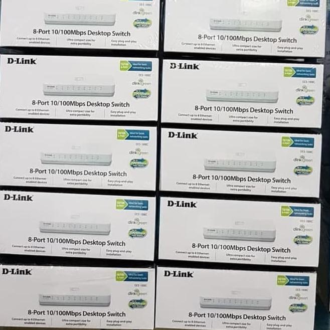 ♨ D-LINK DES-1008C Switch 8 port, Dlink 8 port desktop switch hub ●