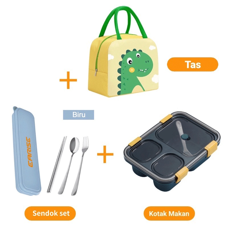 Lunch Bag Tahan Panas Bento Tas Penyimpanan Kotak Makanan Makan Siang Serbaguna