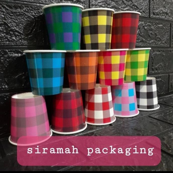 *#*#*#*#] gelas kertas kopi motif (warna) paper cup ukuran sedang | gelas pesta