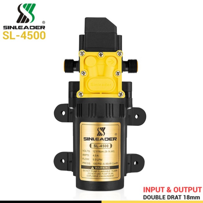 DINAMO POMPA AIR DC 12V SINLEADER 4500 OTOMATIS CUT OFF TEKANAN TINGGI