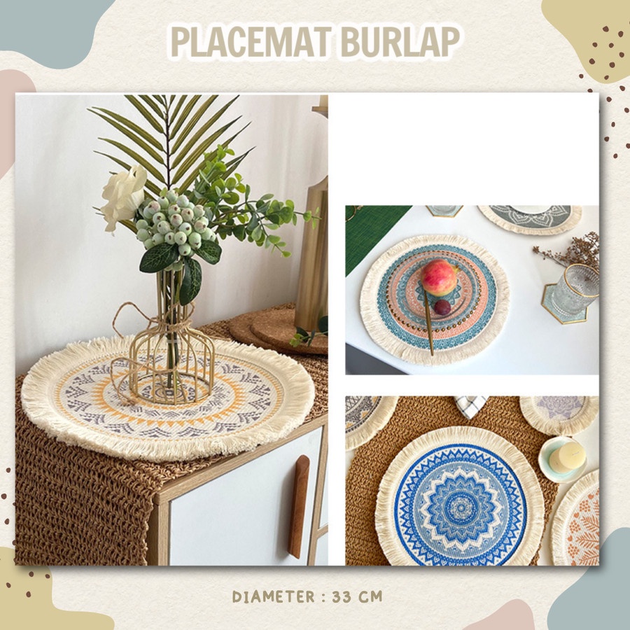 PF- Placemat burlap / tatakan piring / alas piring