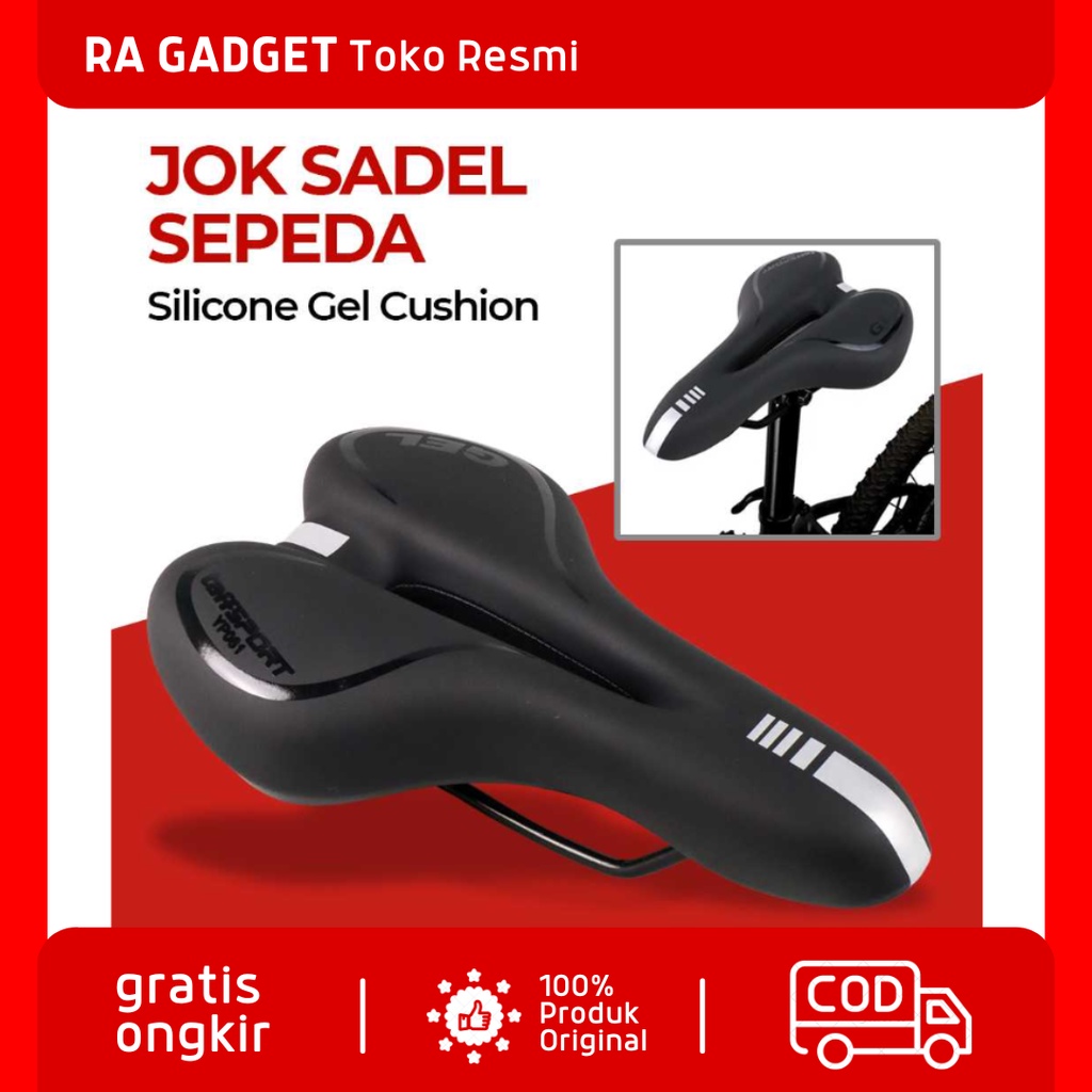 Jok Sadel Sepeda Bike Saddle Silicone Gel Cushion / Cover Sarung Bantal Bantalan Tempat Duduk Pelind