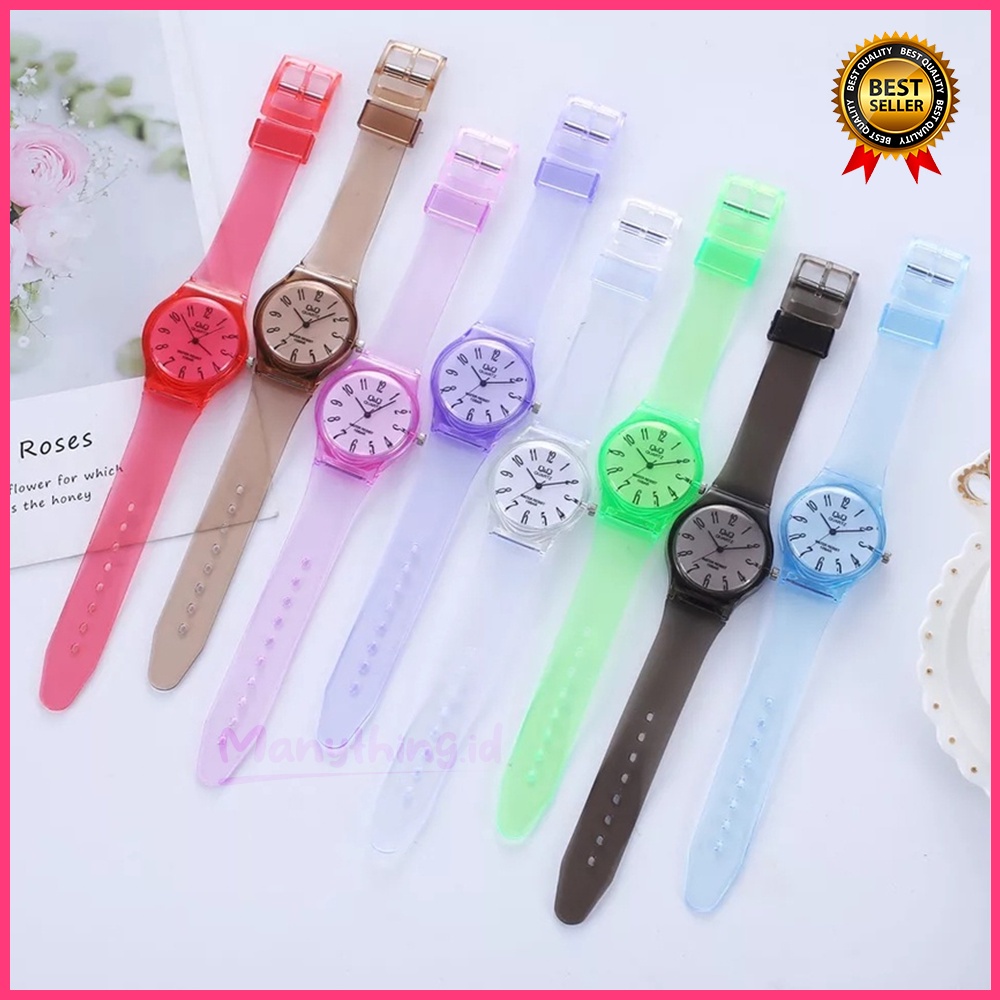 Jam Tangan Jelly Angka Rubber Transparant bening Karet Unisex TERMURAH