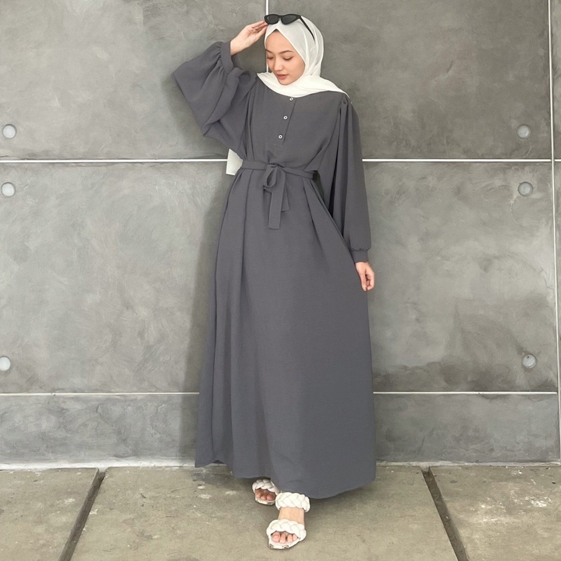 Dress Wanita Gamis Crinkle Wilona