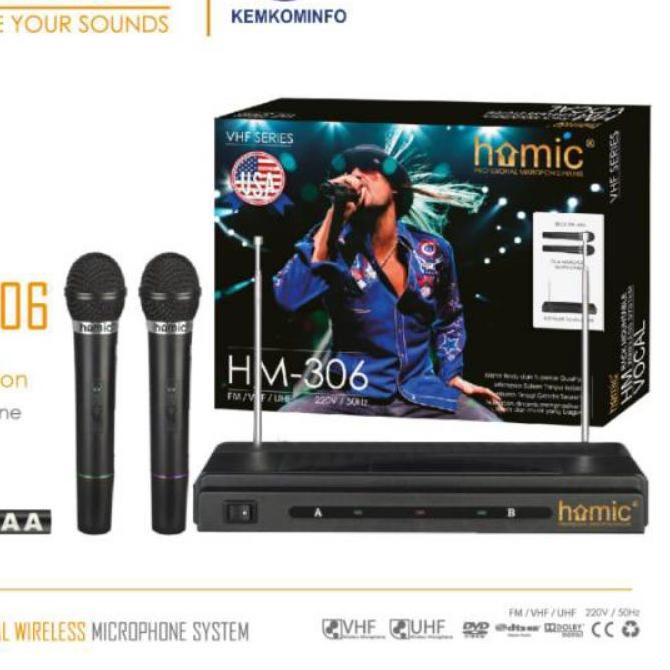 ♠ COD MICROPHONE HOMIC WIRELESS HM 306/MIC WIRELESS 2 MIC/MIC SPEAKER WIRELESS/MIC WIRELESS/MIC SALO