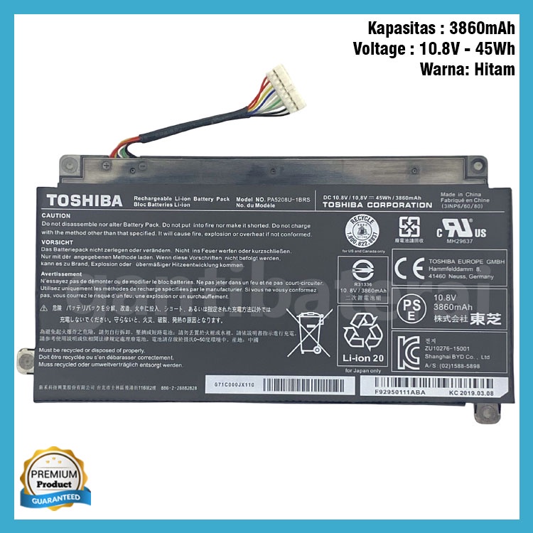 Baterai Laptop Toshiba Satellite E45W P55W PA5208U-1Brs Original