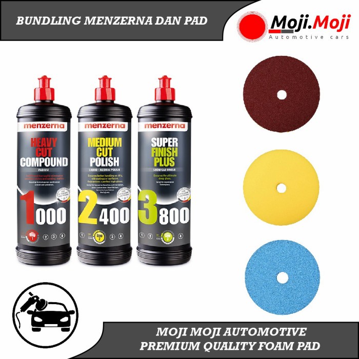 FREE ONGKIR BUNDLING PAKET SET MENZERNA DAN SET POLISHING PAD 5 INCH FREE ONGKIR