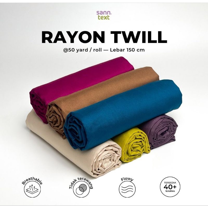 Kain Rayon Twill Kahatex Premium Grade A per (0,5 meter )