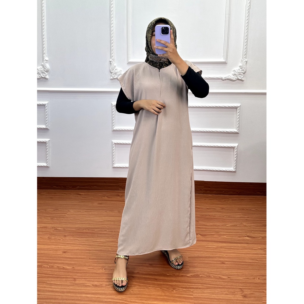 Longdress Crinkle Airflow Premium Bahan Adem Tebal - Kun Collection