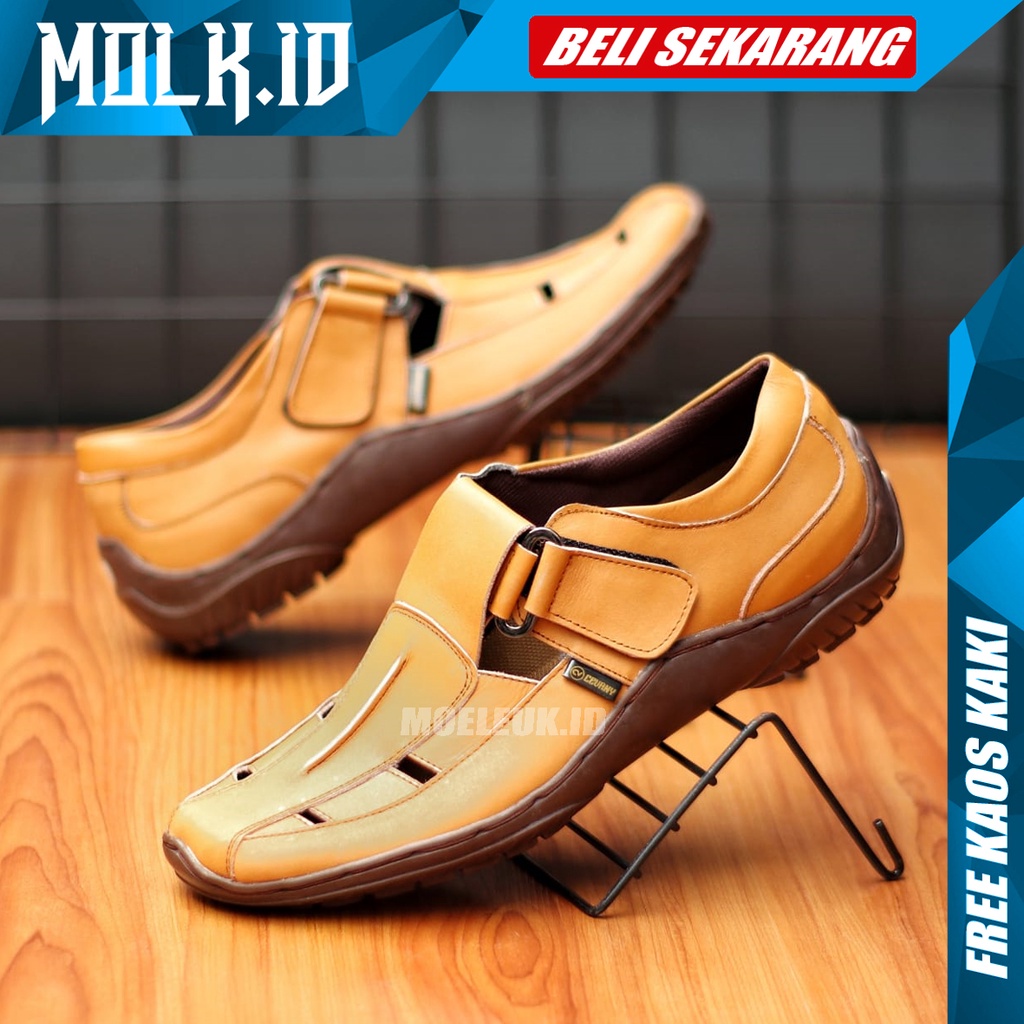 MOLK|Sepatu Slip On Kerja Pria Kulit Asli Original Pantofel Pria Hitam Trendy Masa Kini Sepatu Slop Pria Sepatu Casual Pria