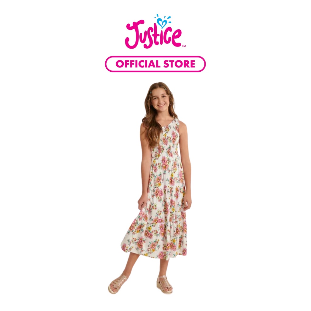 Justice Girls One Shoulder Maxi - Dress Anak Perempuan (Putih)