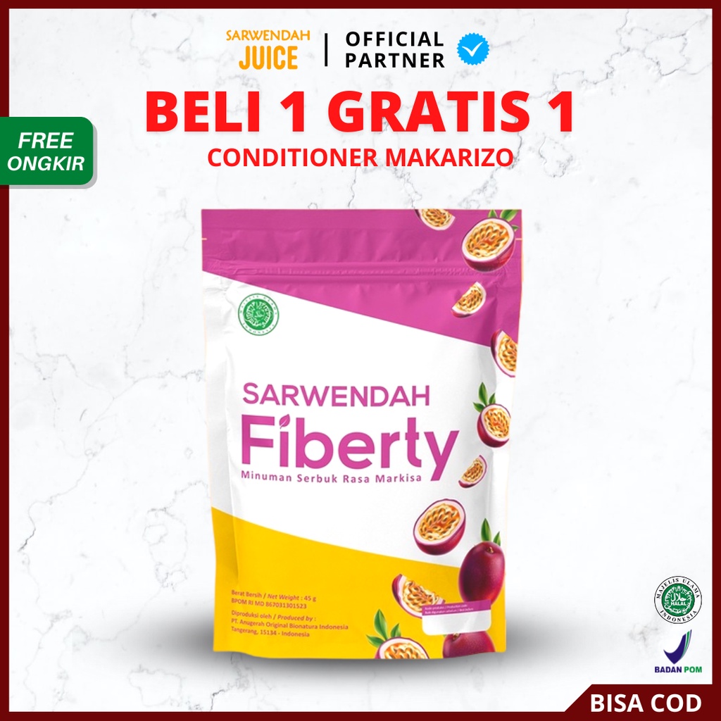 [ FREE GIFT ] Sarwendah Juice Markisa Fiberty Detox Slim &amp; Healt 150gr - Fiber Minuman Serat BPOM