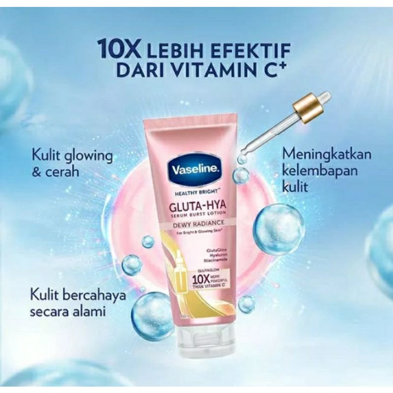 Vaseline Healthy Bright Gluta Hya Serum Burst Lotion | Dewy Radiance | Flawless Bright | Overnight Repair | 200ml