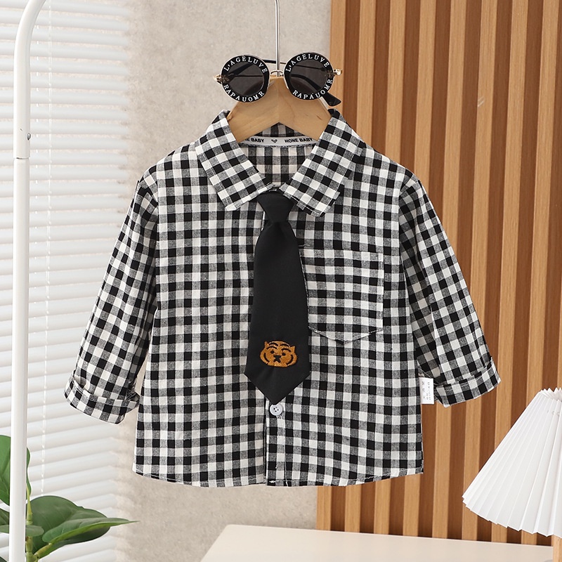 Kemeja Anak Laki-laki/ Atasan Kemeja Anak Cowok Lengan Panjang