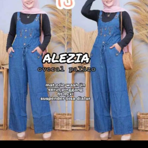 [ART. 7023 Overall Celana Jeans Wanita Fashion Bahan premium/Jamsuit celana panjang bahan jeans wash