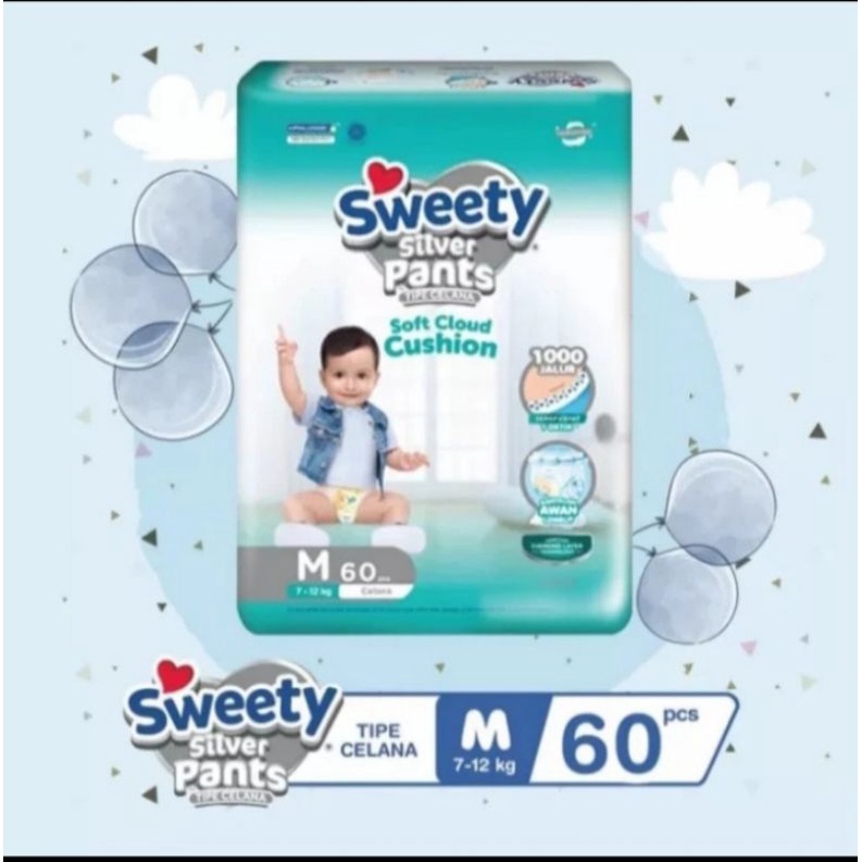 Sweety Silver pants M 60 Pampers popok bayi diapers